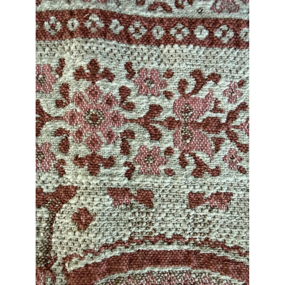 Vintage Kolf Austria Apron Linen Cotton Crochet Trim One Size Pink White